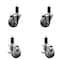 Service Caster 3'' SS Gray Poly Wheel Swivel 1-1/4'' Expanding Stem Caster Set 2 Brakes, 4PK SCC-SSEX20S314-PPUB-2-TLB-2-114 - alternate 1